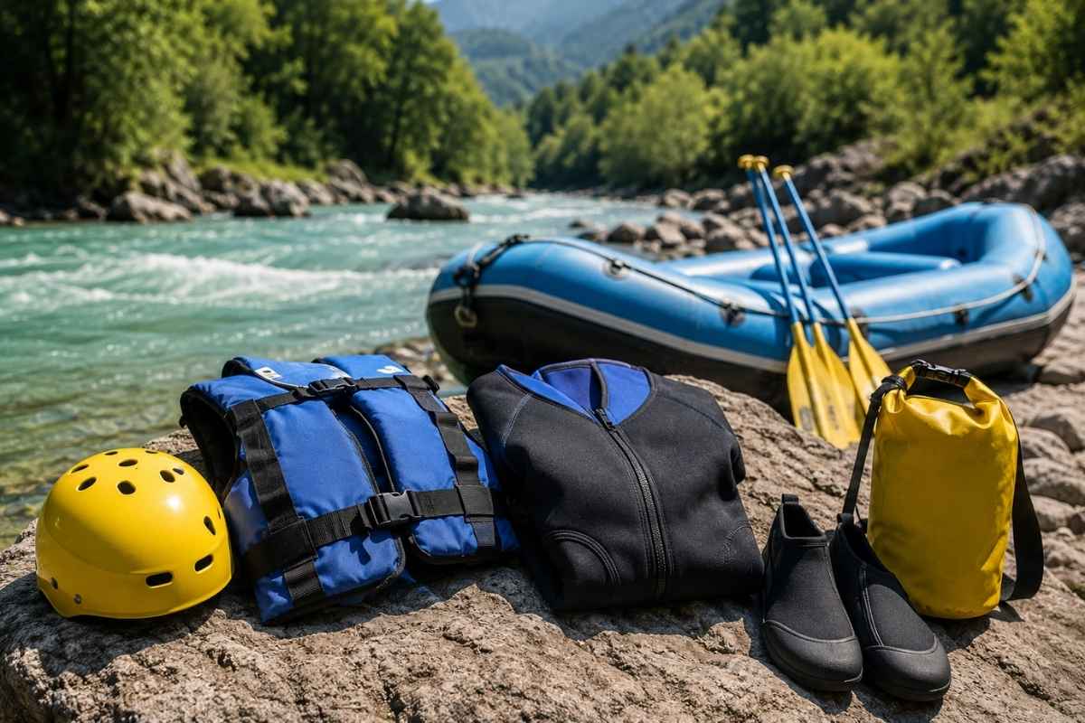prikaz opreme za rafting